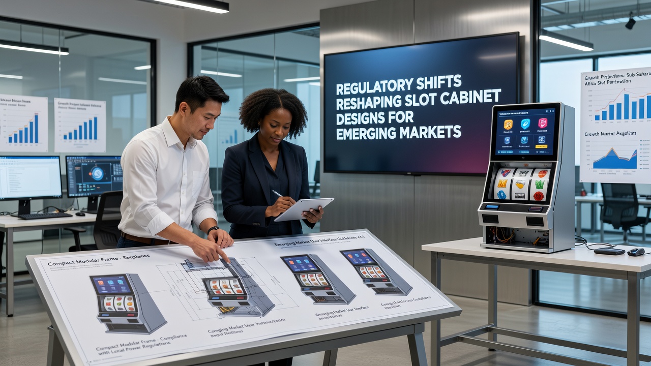 Engineering adjustments in slot cabinets to meet international regulatory standards