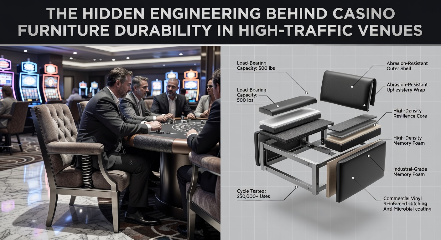 Casino table edge detail highlighting durable edging and reinforced support structures for high-traffic use